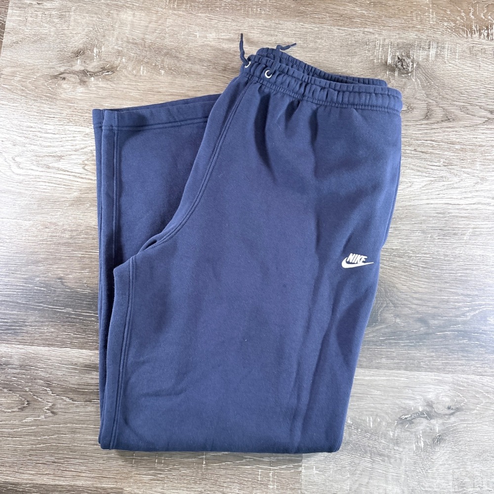 Nike Men's Club Open-Hem Fleece Pants Blue Size XL